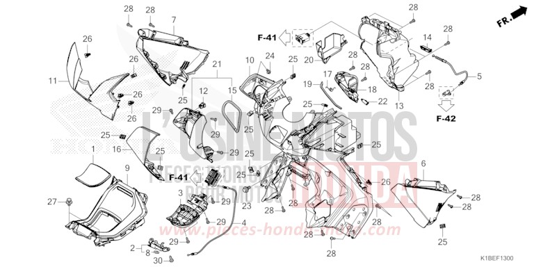 INNERE ABDECKUNG von Forza 350 MAT ROBUST GRAY METALLIC (NHC74) von 2023